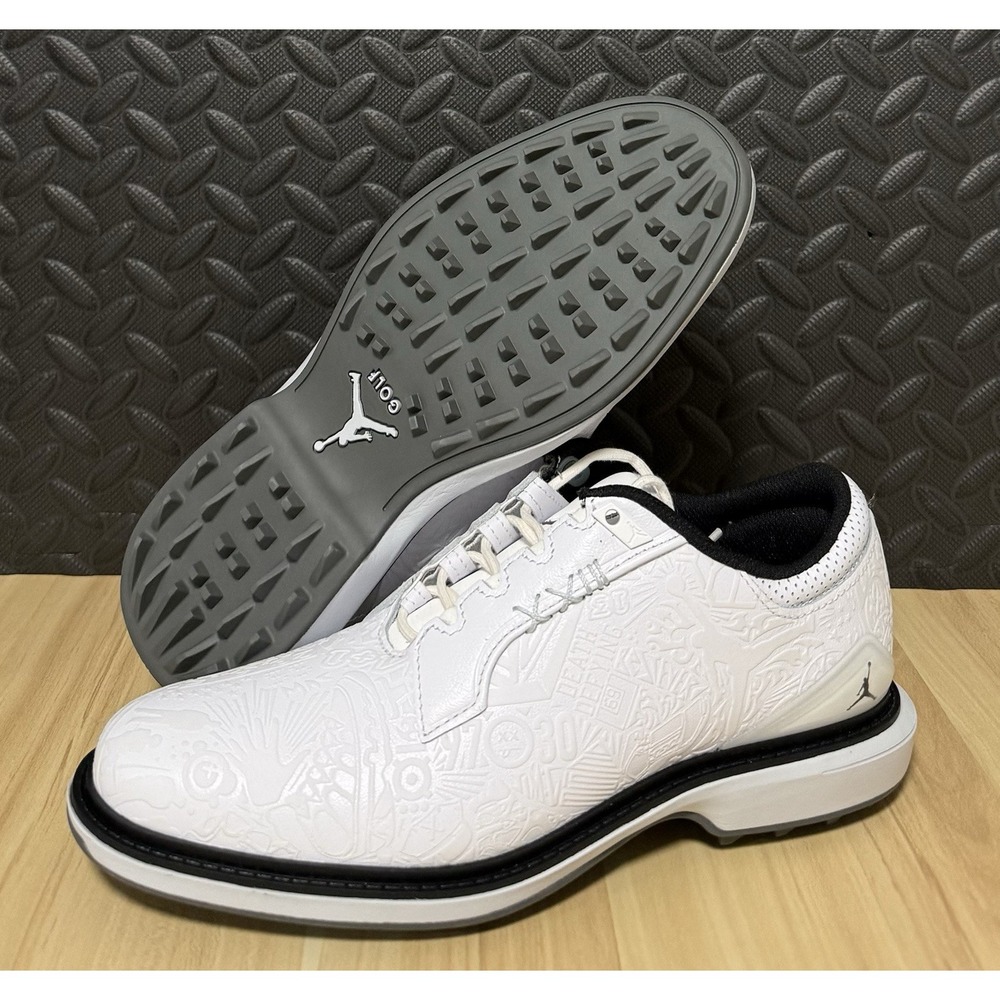 Nike Air Jordan ADG 5 Golf Shoes White Black FQ7874-102 Mens Size 7.5 NEW
